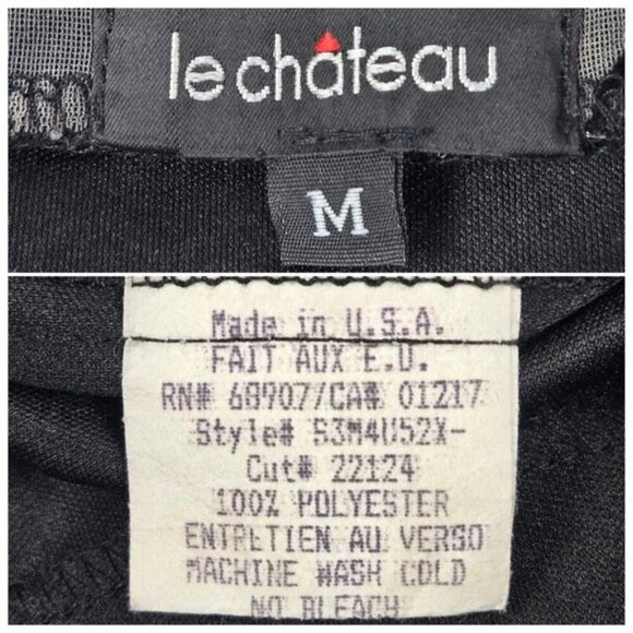 Le Chateau Multicolor Bandeau Strapless Midi Dress With Sheer Floral Overlay Med - Picture 14 of 17